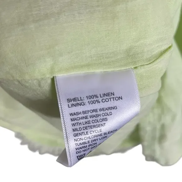 Tommy Bahama Two Palms Ruffle Linen Shift Dress Beach Vacation Green Size Small - Picture 16 of 16